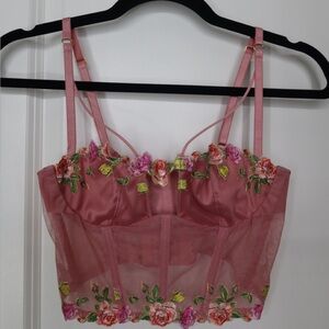 Victoria's Secret Pink Floral Embroidered Bra